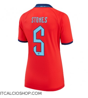 Inghilterra John Stones #5 Seconda Maglia Femmina Mondiali 2022 Manica Corta